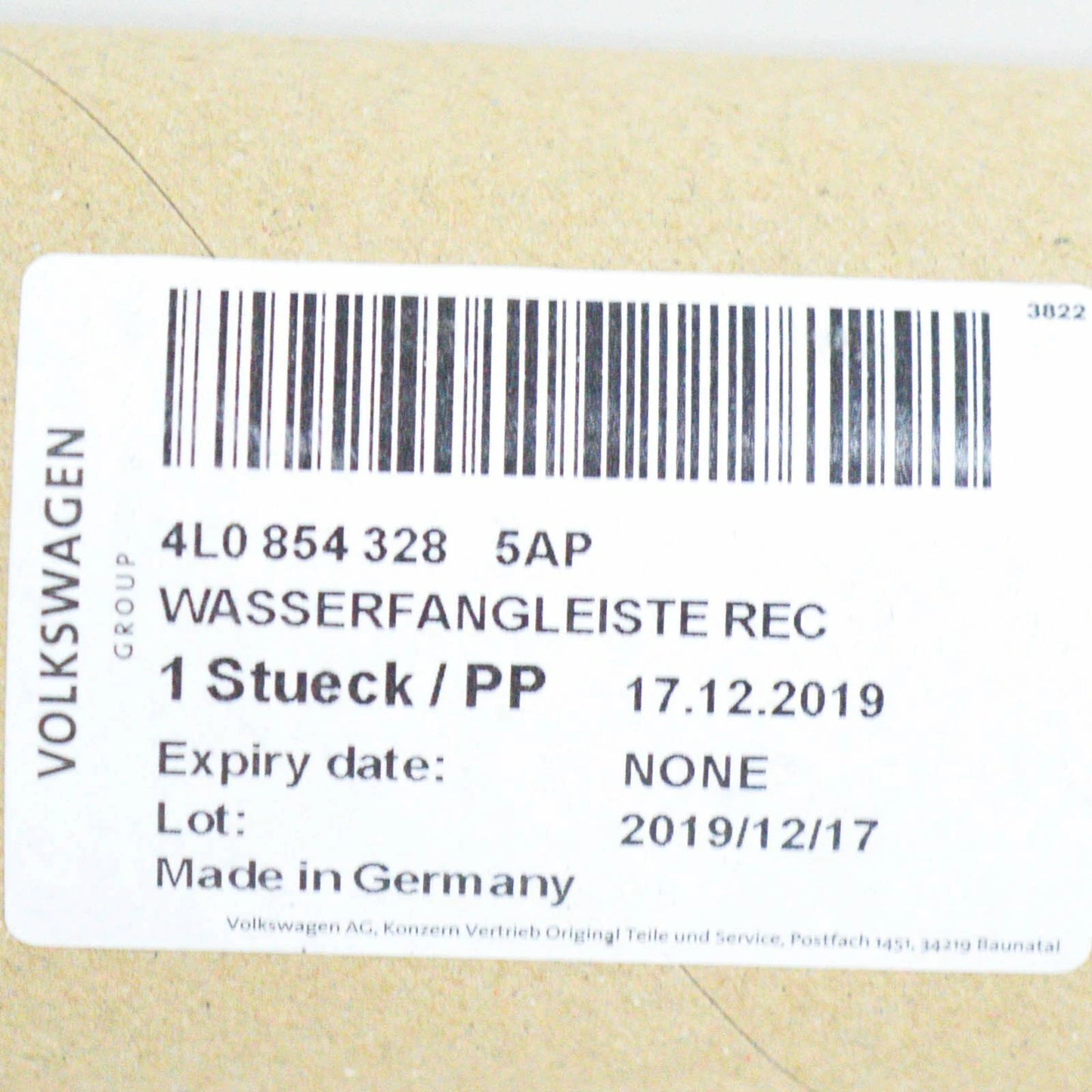 NEW AUDI Q7 4L WINDSHIELD RIGHT WATER DEFLECTOR MOLDING 4L08543285AP