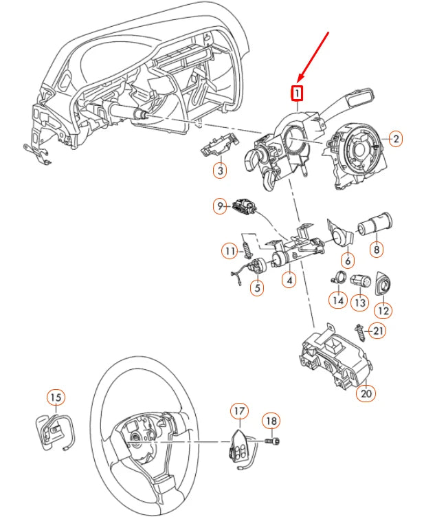 NEW VOLKSWAGEN EOS STEERING COLUMN COMBINATION SWITCH 5K0953513N9B9