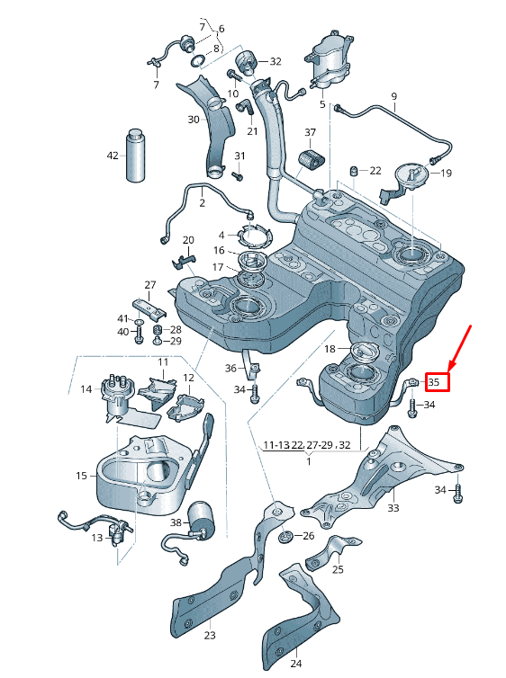 new audi a8 4h left fuel tank tensioning strap 4h0201653b original