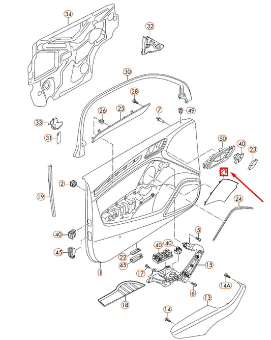 NEW AUDI A3 8V FRONT RIGHT DOOR LOUDSPEAKER TRIM 8V3035410A4PK ORIGINAL