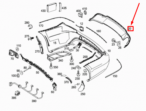 new mercedes-benz c t-model s204 rear bumper bottom trim a2048854338 original