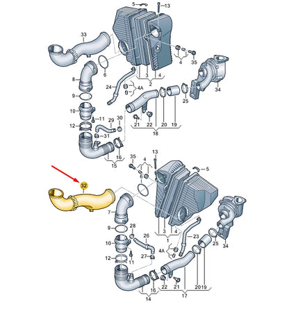 NEW VW TOUAREG 7P MK2 LEFT AIR PIPE 7P6128609A