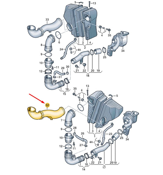 NEW VW TOUAREG 7P MK2 LEFT AIR PIPE 7P6128609A