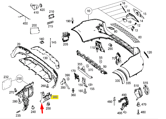 NEW MERCEDES-BENZ GLE W166 REAR RIGHT BUMPER BRACKET A1668853024 ORIGINAL