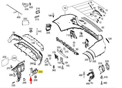 NEW MERCEDES-BENZ GLE W166 REAR RIGHT BUMPER BRACKET A1668853024 ORIGINAL