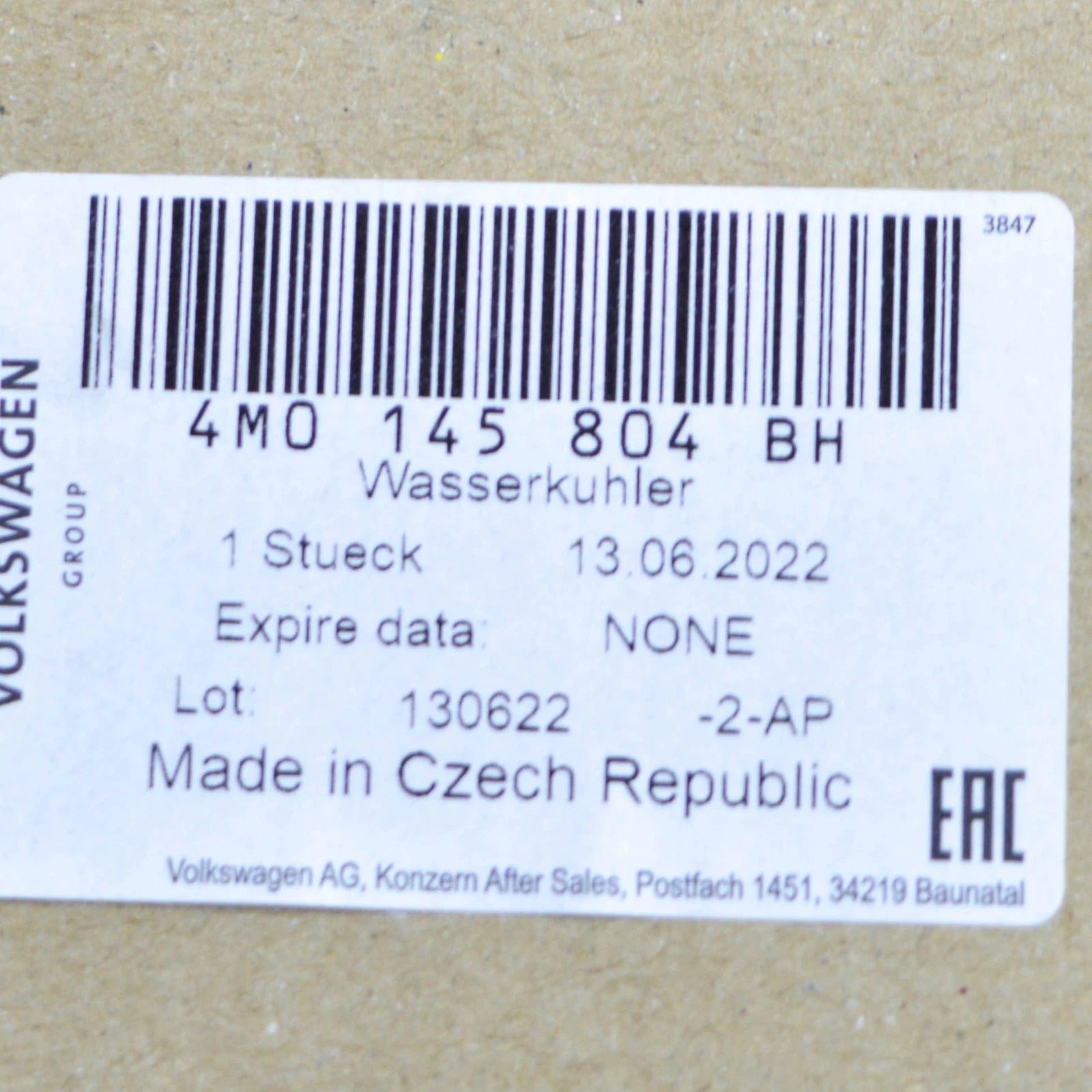 NEW AUDI A5 RS5 8W6 INTERCOOLER RADIATOR 4M0145804BH ORIGINAL