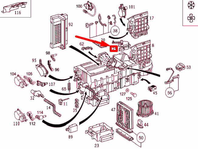 NEW MERCEDES-BENZ ML W163 HOT AIR/COLD AIR ELECTRIC MOTOR A1638200908 ORIGINAL
