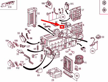NEW MERCEDES-BENZ ML W163 HOT AIR/COLD AIR ELECTRIC MOTOR A1638200908 ORIGINAL