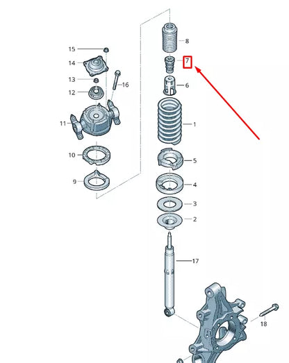 NEW VW TOUAREG 7P MK2 REAR SUSPENSION STRUT STOP BUFFER 7P6512131F