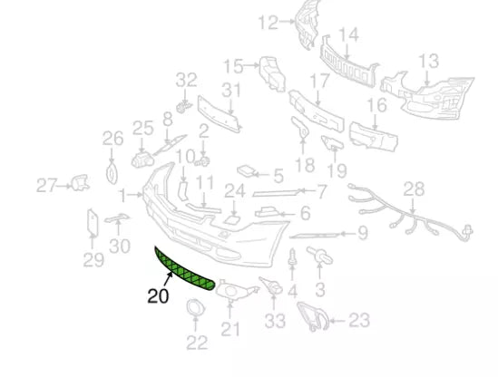 NEW MERCEDES BENZ CLS C219 FRONT BUMPER LOWER CENTER GRILLE A2198851923