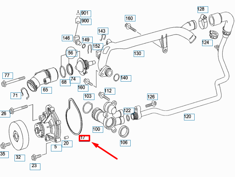 NEW MERCEDES-BENZ C W204 WATER PUMP GASKET A2712030280 ORIGINAL
