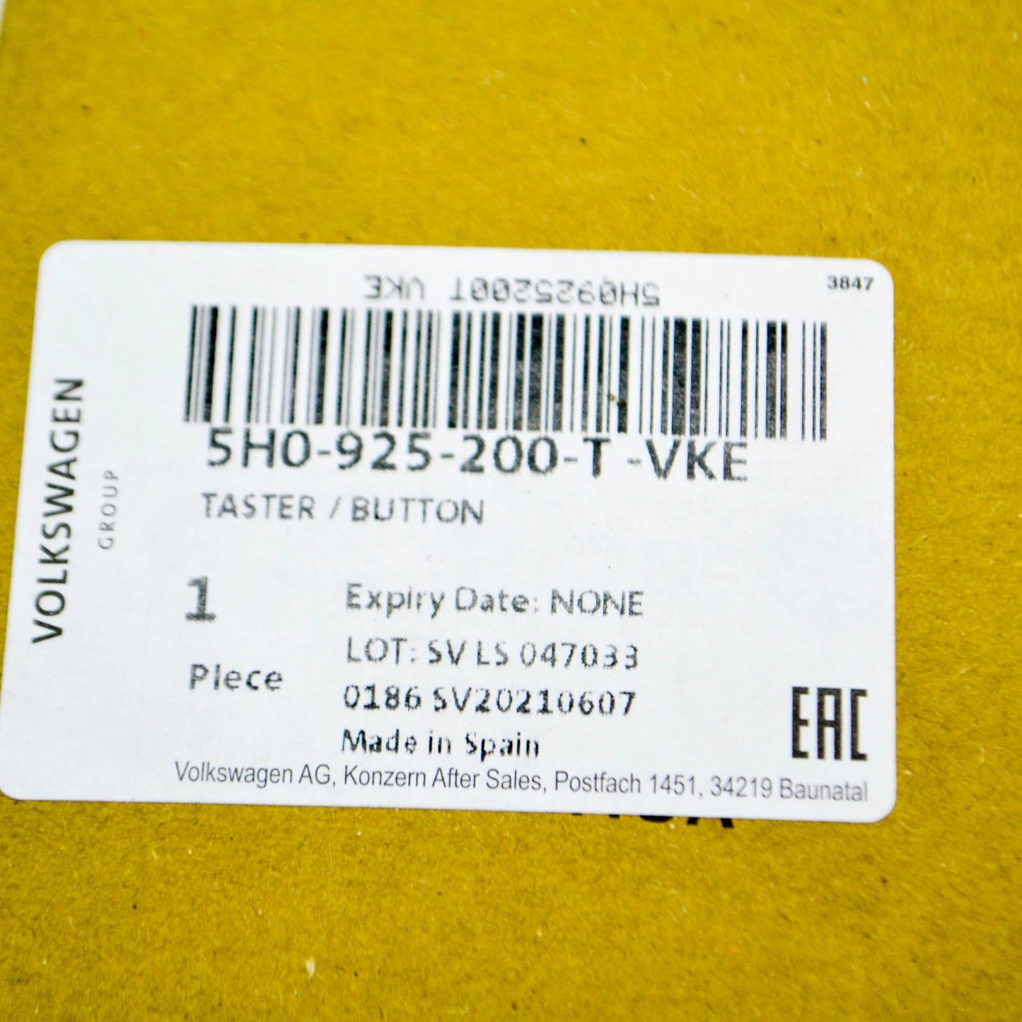 NEW VW GOLF MK8 HAZARD CLIMA LANE ASSIST MULTI PUSH BUTTON 5H0925200TVKE