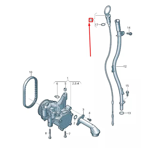 NEW VW TRANSPORTER VI T6 OIL DIPSTICK 04L115611J ORIGINAL