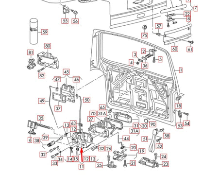 NEW VW TRANSPORTER T5 REAR TRUNK BOOTLID CARRIER LOCK 7H0827426AA ORIGINAL
