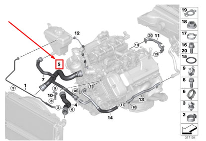 NEW BMW 3 CABRIO E93 LOWER RADIATOR HOSE 11537840661 7840661 ORIGINAL