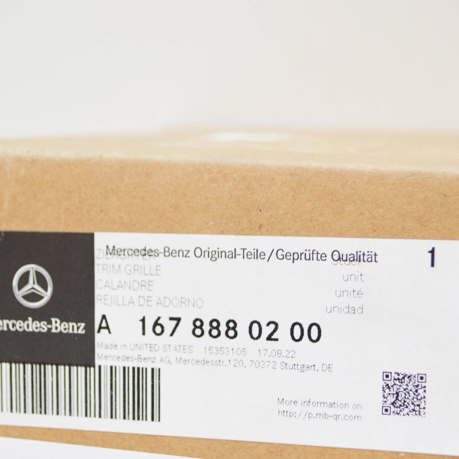 NEW MERCEDES-BENZ GLE W167 RADIATOR GRILLE LOWER TRIM A1678880200 ORIGINAL