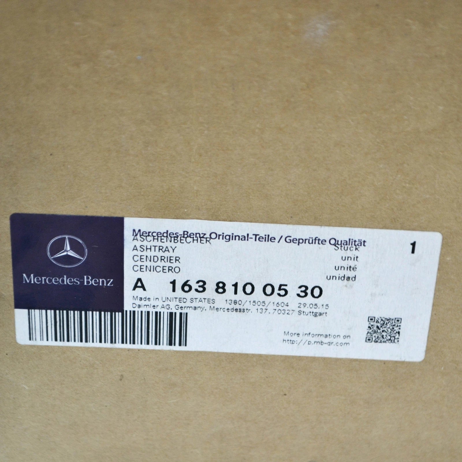 NEW MERCEDES-BENZ ML W163 FRONT CENTRAL ASHTRAY A1638100530