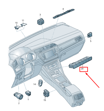 NEW VW TOURAN 5T CENTRE CONSOLE SWITCHES MODULE 5TA9271321QB ORIGINAL