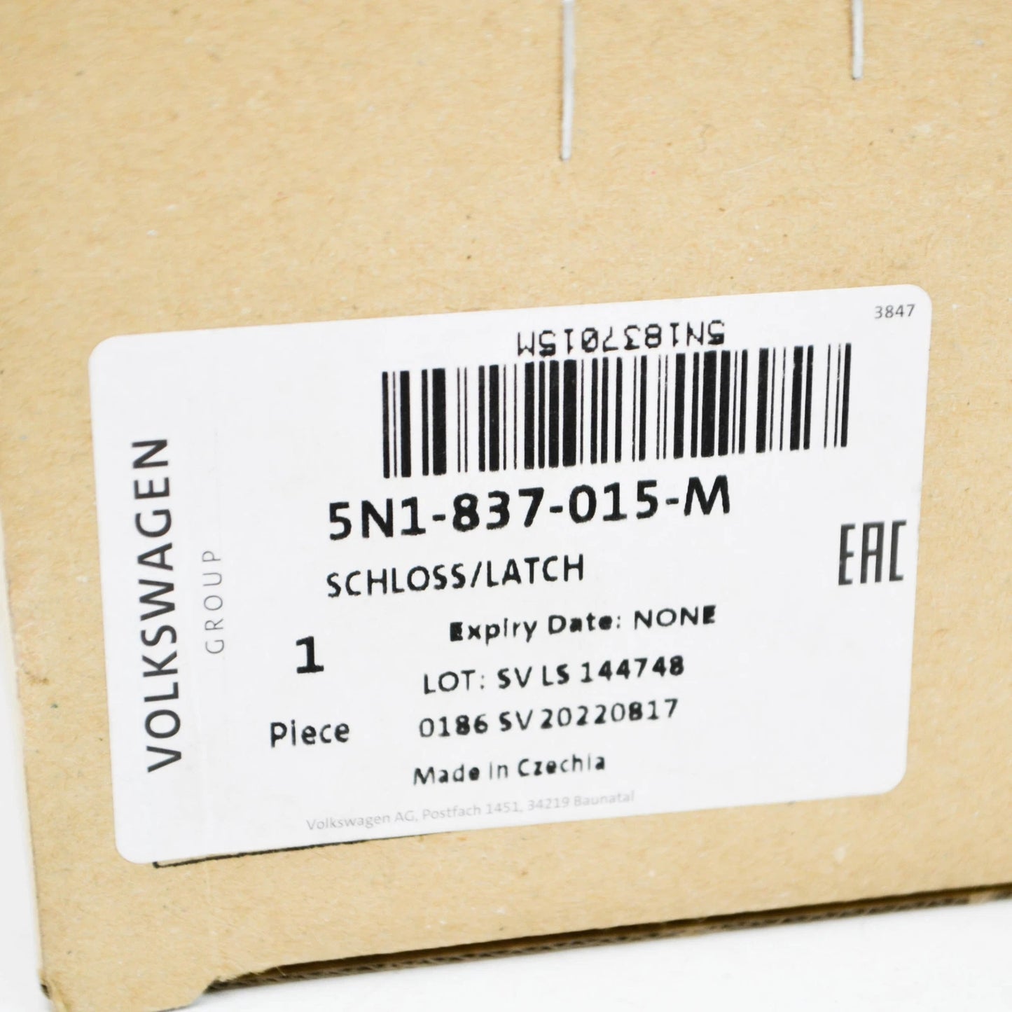 NEW AUDI A1 8X FRONT LEFT DOOR LOCK LHD 5N1837015M ORIGINAL