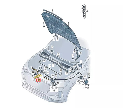 NEW AUDI Q4 SPORTBACK F4N FRONT HOOD BONNET LOCK CABLE 89A823529 ORIGINAL