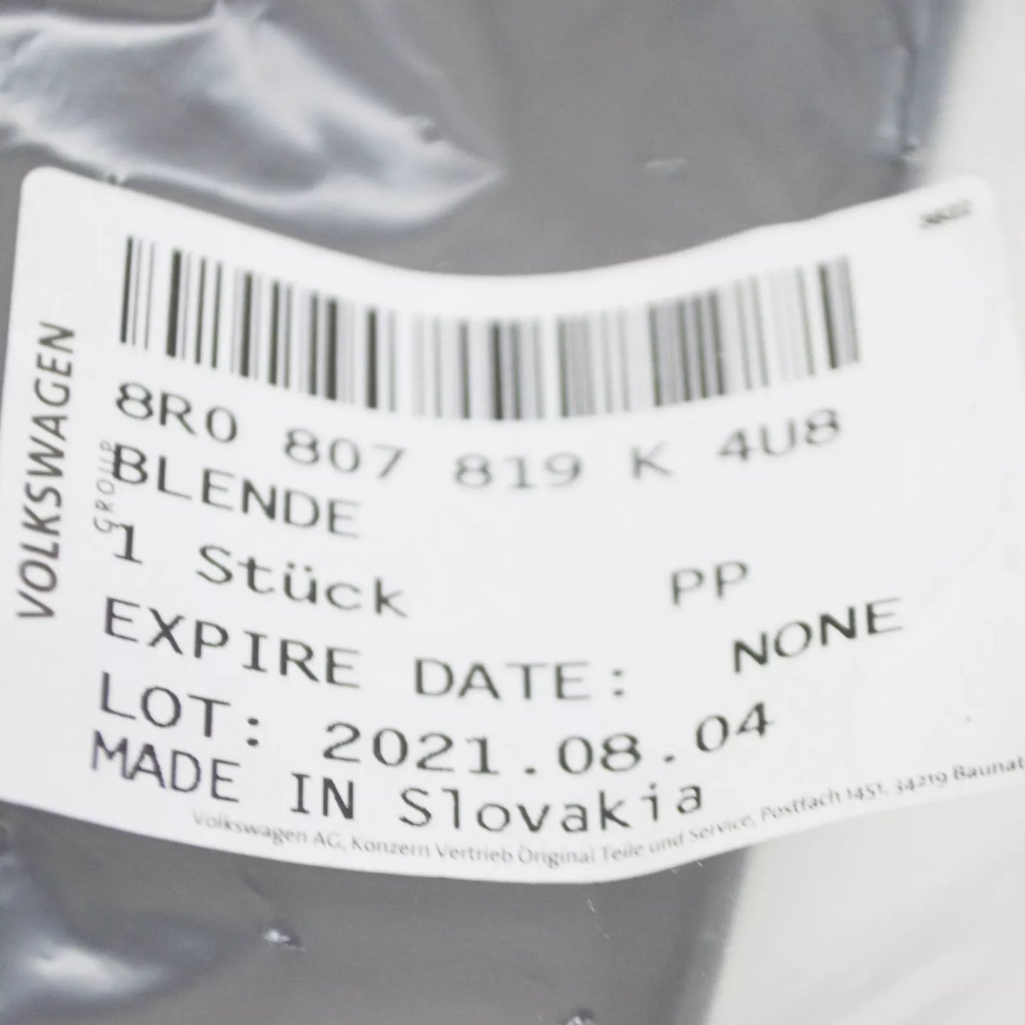 NEW AUDI Q5 8R REAR BUMPER TOW BAR COVER 8R0807819K4U8