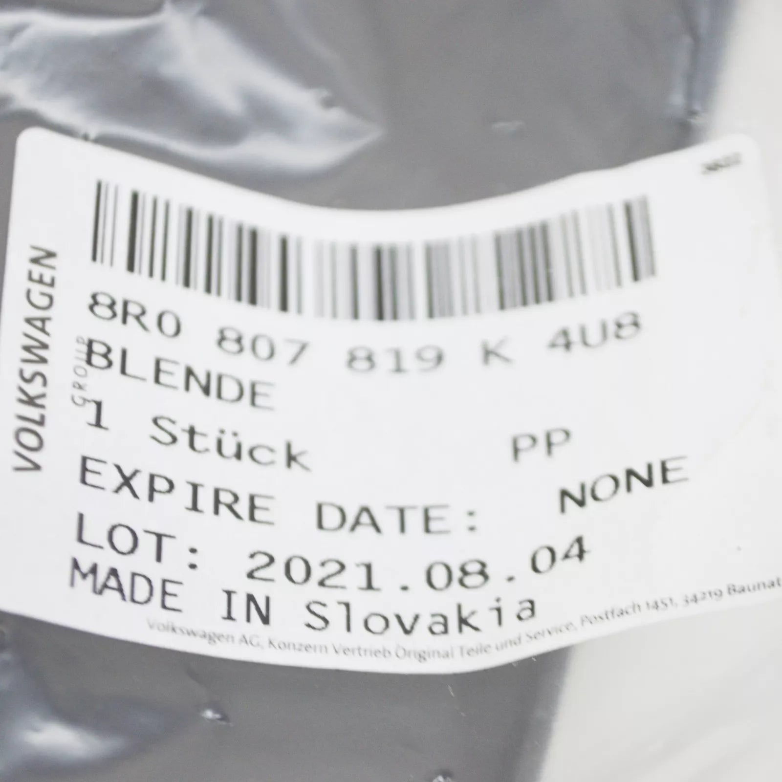 NEW AUDI Q5 8R REAR BUMPER TOW BAR COVER 8R0807819K4U8