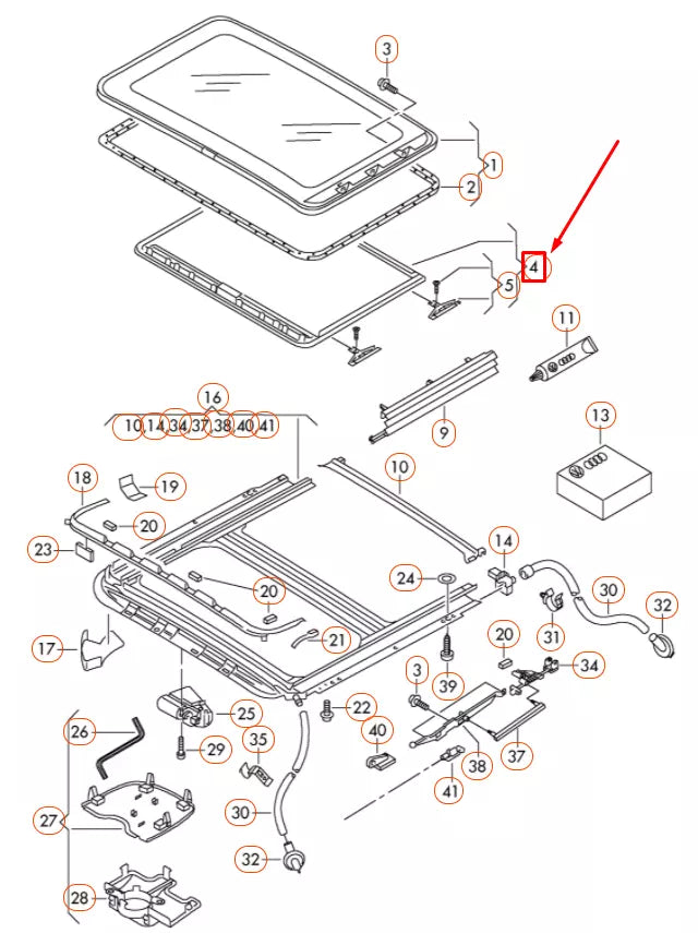 NEW VOLKSWAGEN GOLF 5K MK6 SLIDING ROOF SUNSHADE FRAME 1K0877255A6K8 ORIGINAL