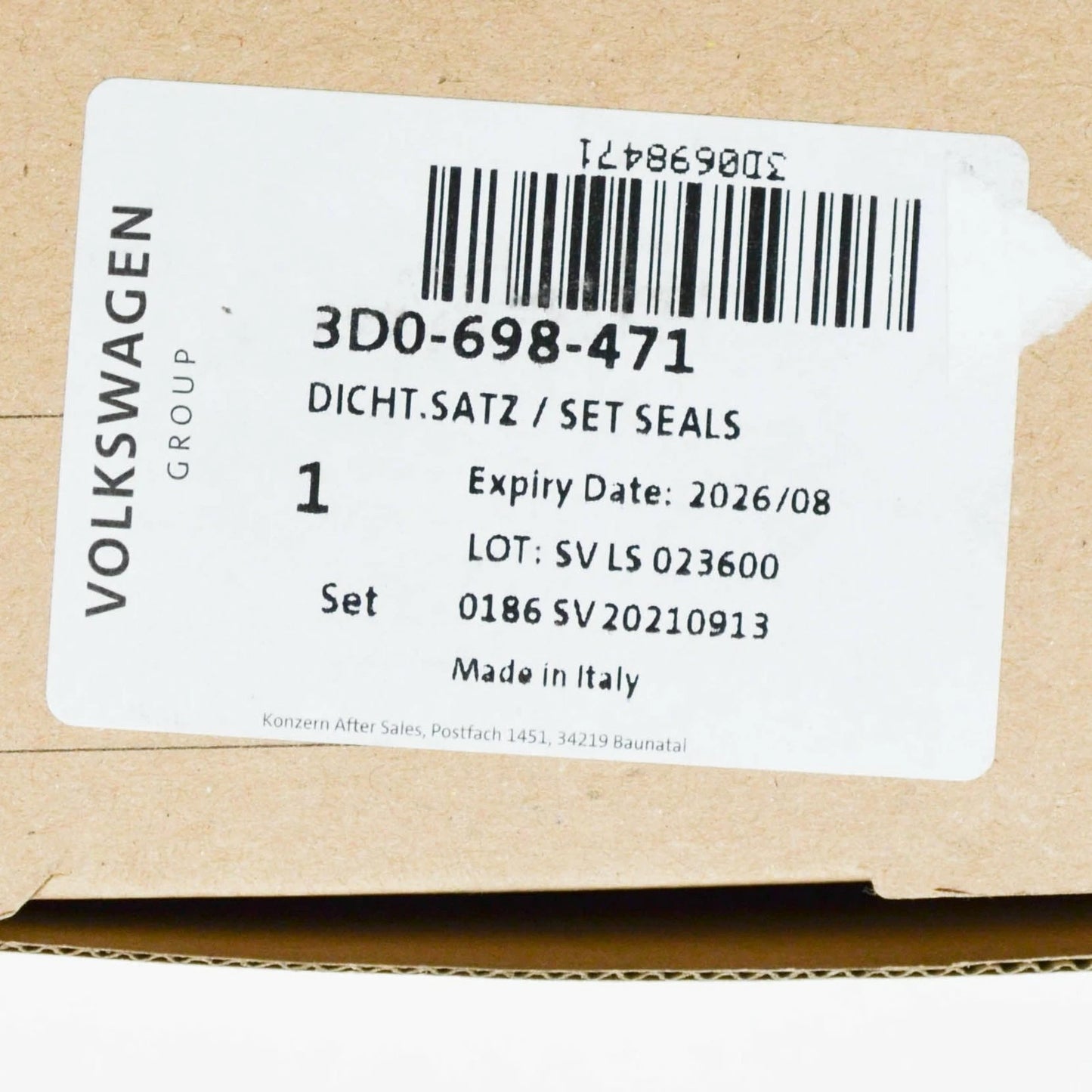 NEW AUDI R8 42 FRONT BRAKE CALIPER HOUSING GASKETS SET 3D0698471 ORIGINAL