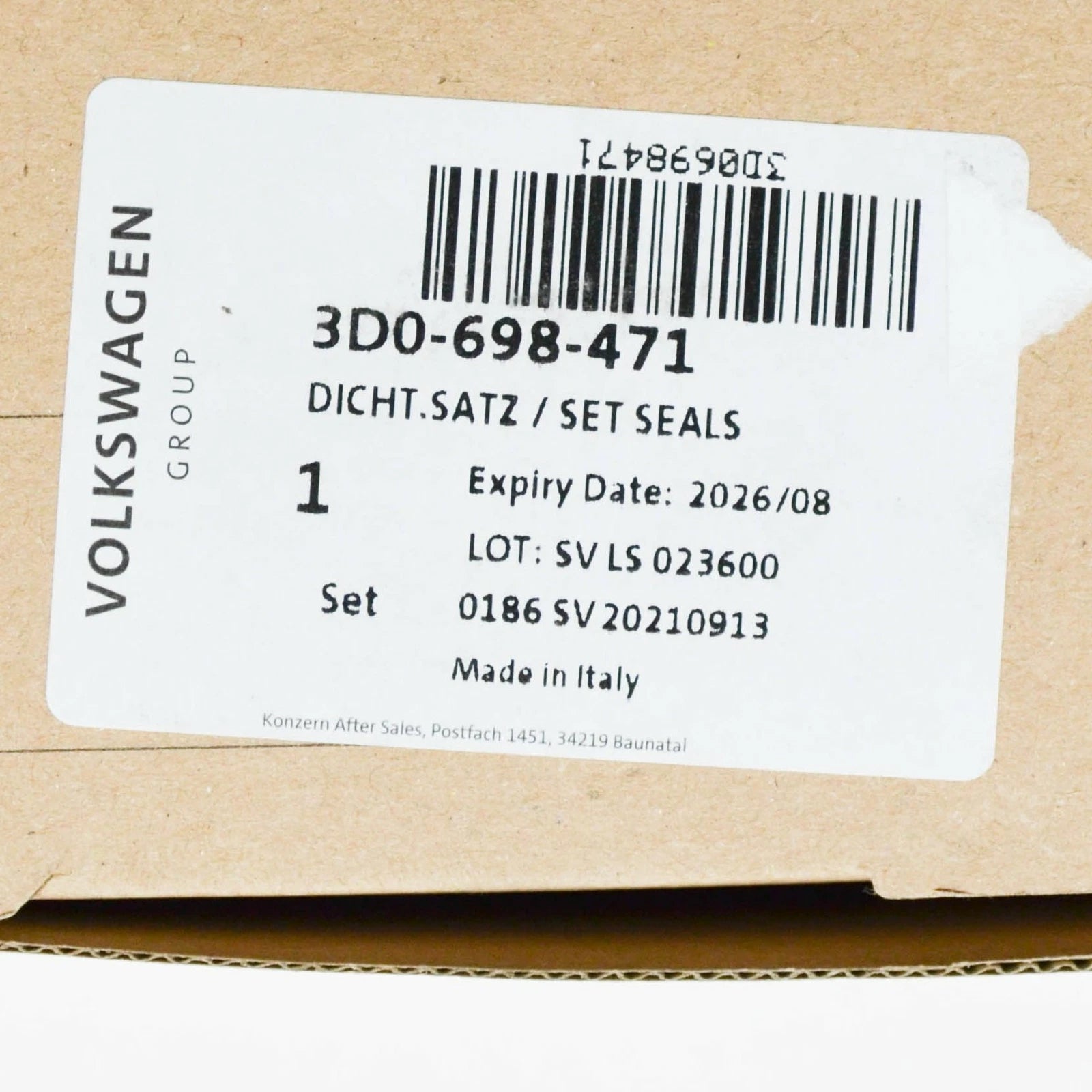 NEW AUDI R8 42 FRONT BRAKE CALIPER HOUSING GASKETS SET 3D0698471 ORIGINAL