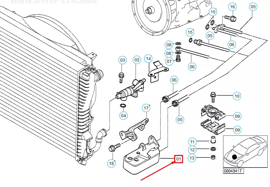 NEW BMW 5 E39 TRANSMISSION OIL COOLER 17217505823 ORIGINAL