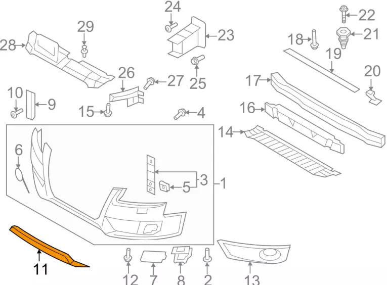 NEW AUDI A5 8T S-LINE FRONT BUMPER DIFFUSER TRIM 8T08077173FZ ORIGINAL