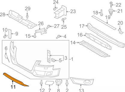 NEW AUDI A5 8T S-LINE FRONT BUMPER DIFFUSER TRIM 8T08077173FZ ORIGINAL