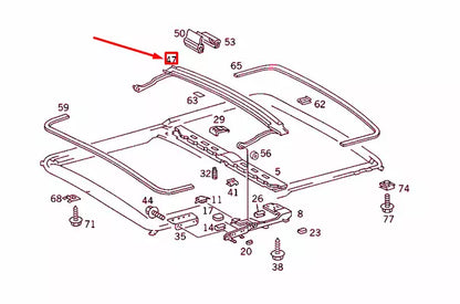 NEW MERCEDES-BENZ E W124 LIFTING ROOF DRIP MOULDING RAIL A1247800113 ORIGINAL