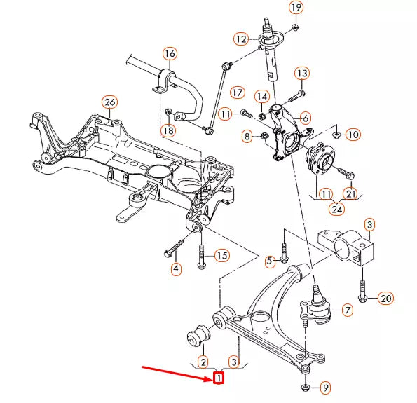 NEW AUDI Q3 8U FRONT SUSPENSION CONTROL ARM 3C0407151G ORIGINAL