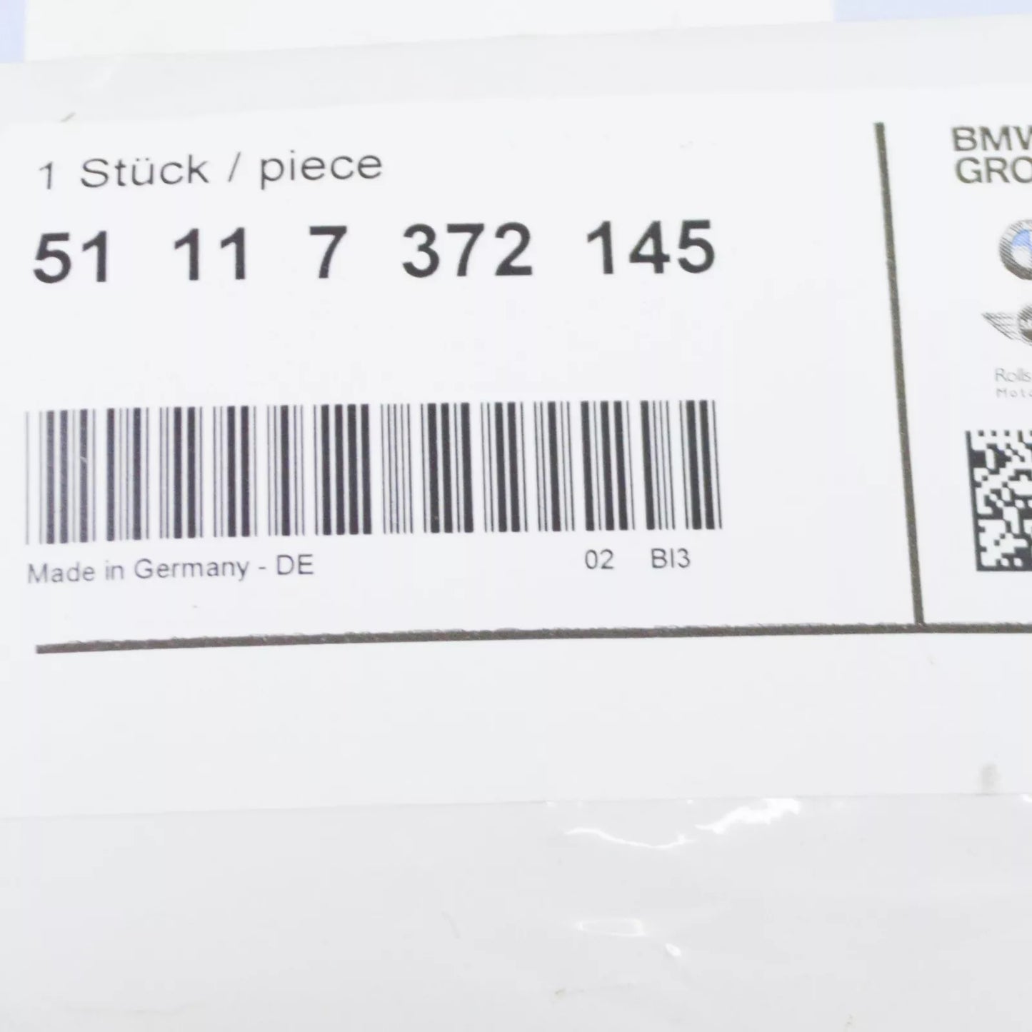 NEW BMW I8 FRONT BUMPER TOW HOOK EYE CAP COVER 51117372145 ORIGINAL