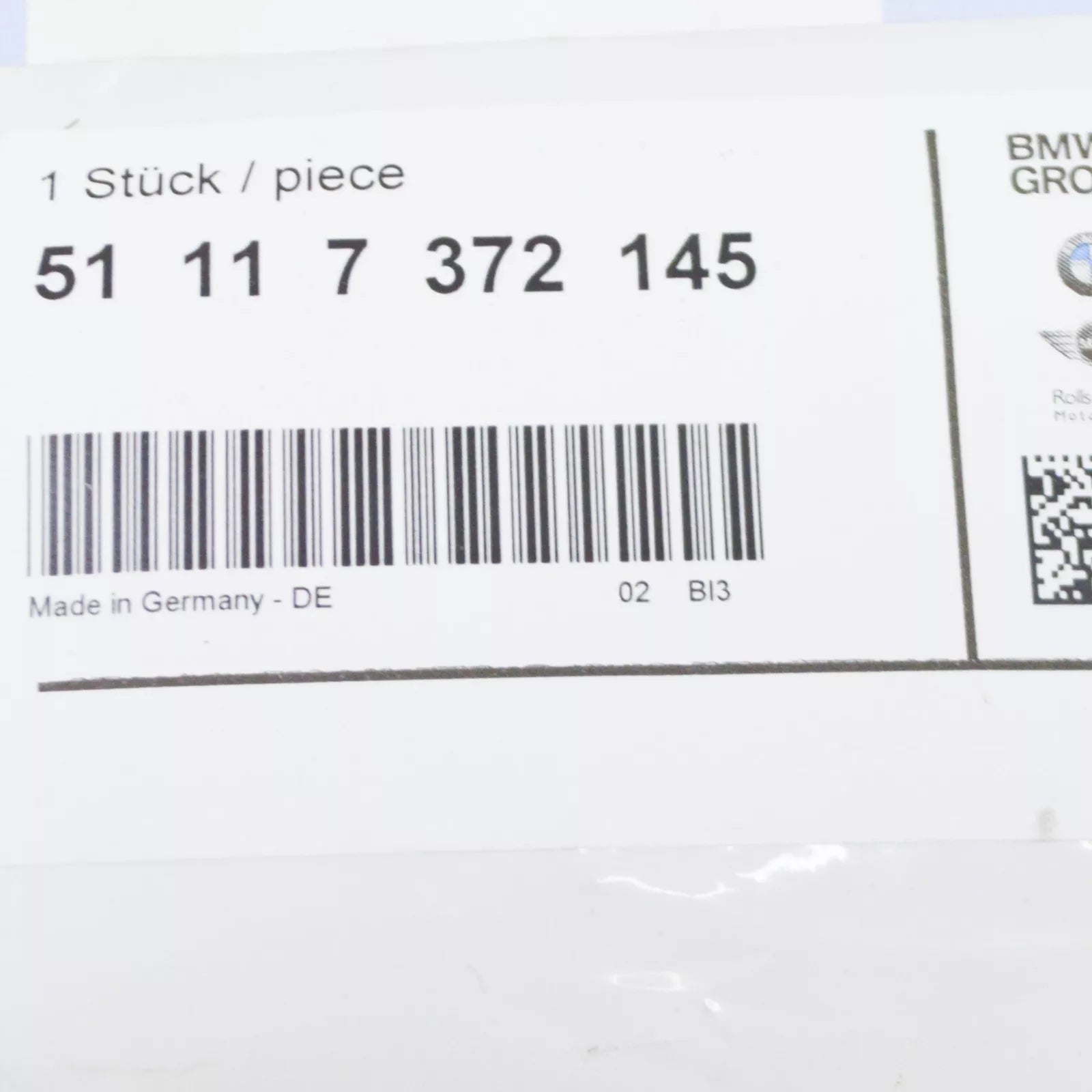 NEW BMW I8 FRONT BUMPER TOW HOOK EYE CAP COVER 51117372145 ORIGINAL