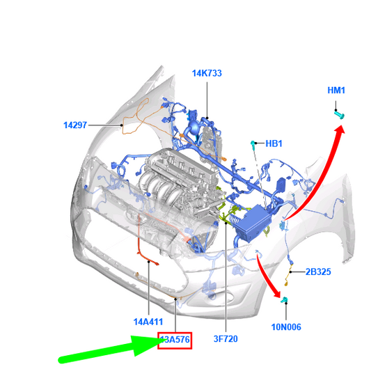 new ford tourneo connect mk2 engine compartment wiring assy 1741086 original