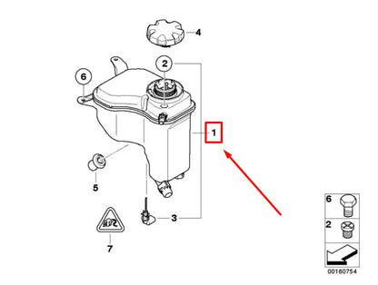 NEW BMW 3 E90 COOLANT EXPANSION TANK 17138570079 8570079 ORIGINAL