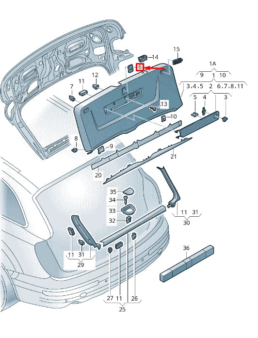 NEW AUDI Q7 4M REAR LIFTGATE EMERGENCY RELEASE COVER 4M08677474PK