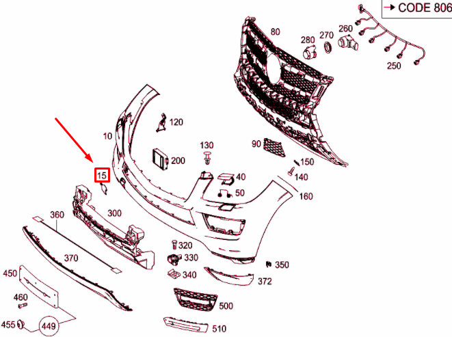 new mb gls x166 front tow eye cover obsidian black a16688430229197 original