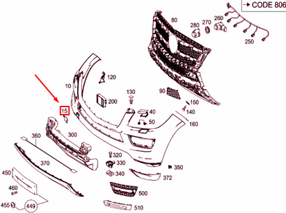 new mb gls x166 front tow eye cover obsidian black a16688430229197 original