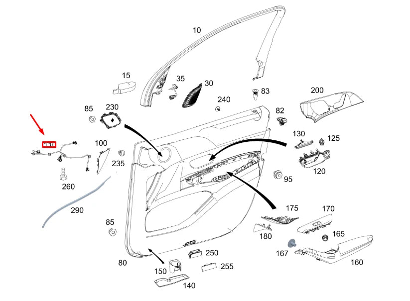 NEW MERCEDES-BENZ GLE W167 FRONT LEFT DOOR TRIM LED MODULE A1679061308 ORIGINAL