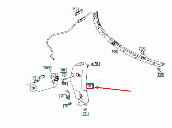 NEW MERCEDES-BENZ B W246, W242 WASHER FLUID RESERVOIR A1908690120 ORIGINAL