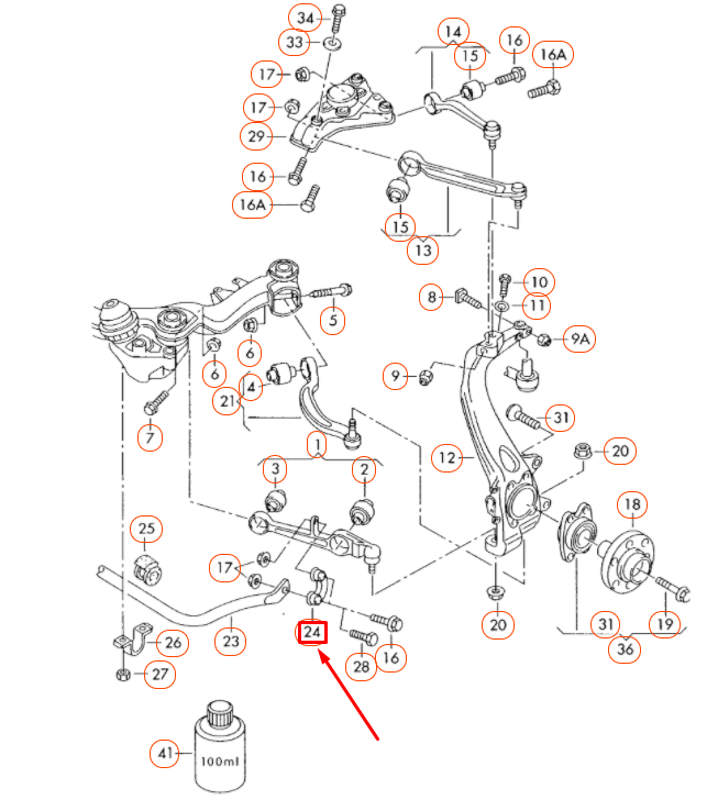 NEW AUDI A4 B7 FRONT RIGHT SWAY BAR END LINK COUPLING ROD 8E0411318 ORIGINAL