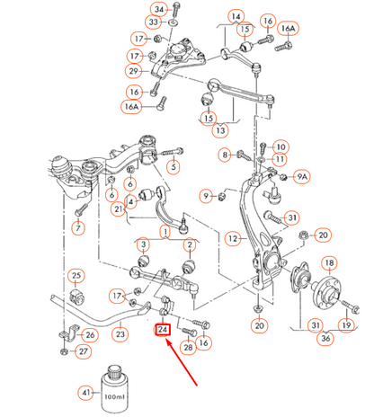 NEW AUDI A4 B7 FRONT RIGHT SWAY BAR END LINK COUPLING ROD 8E0411318 ORIGINAL