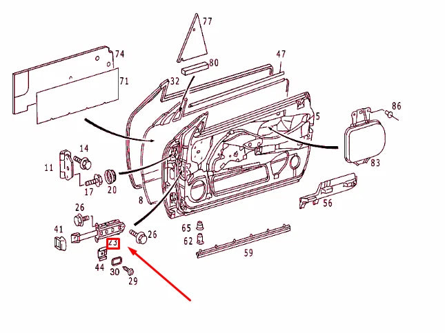 NEW MERCEDES-BENZ CLK C208 FRONT DOOR CHECK A1407200916 ORIGINAL