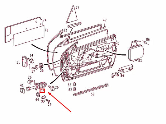 NEW MERCEDES-BENZ CLK C208 FRONT DOOR CHECK A1407200916 ORIGINAL