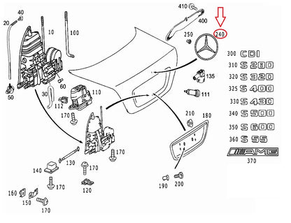 NEW MERCEDES BENZ S-CLASS W220 BOOT TRUNK LID BADGE EMBLEM A2207580058