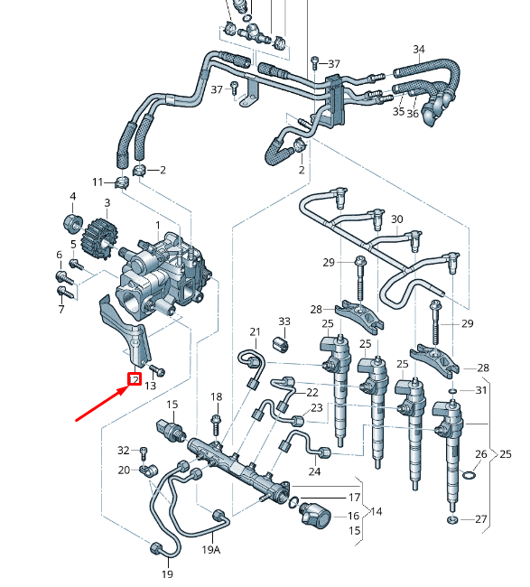 NEW VW TRANSPORTER VI T6 HIGH PRESSURE PUMP BRACKET 04L130389 ORIGINAL