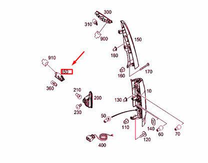 NEW MERCEDES-BENZ CITAN W415 REAR LICENSE PLATE LIGHT A4159062300 ORIGINAL